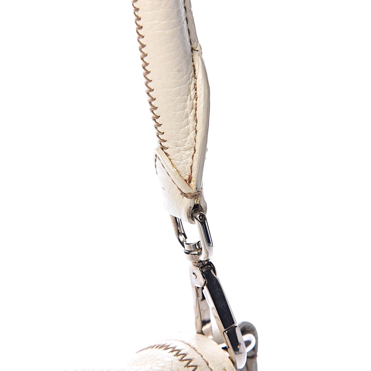 Vitello Daino Pushlock Flap Shoulder Bag Bianco