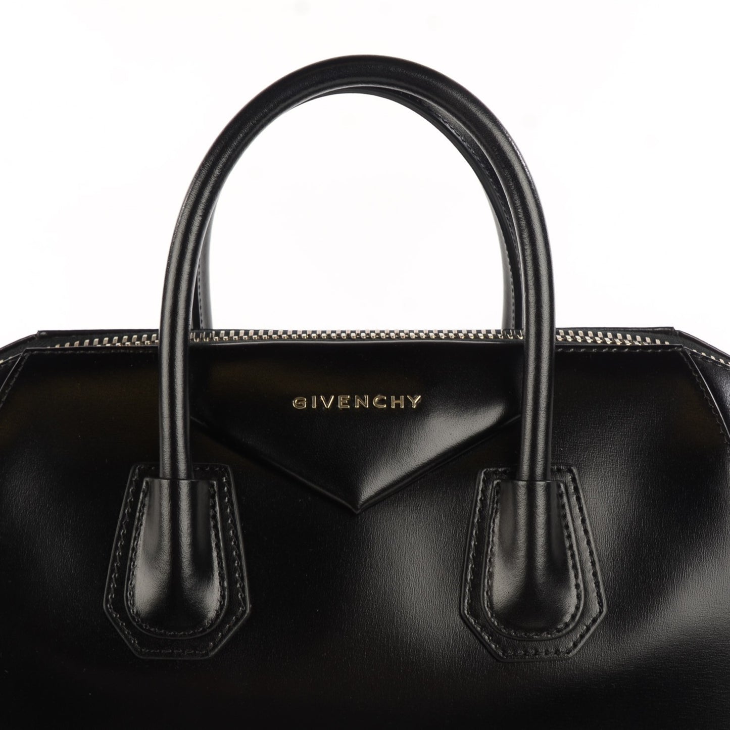 Shiny Lord Calfskin Medium Antigona Black