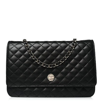 Chanel Lambskin Micro Quilted Wallet On Chain WOC Black 1 of 11