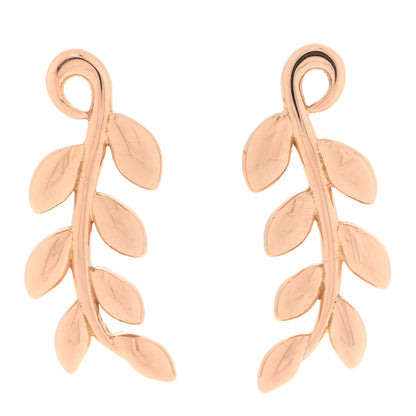 Tiffany 18K Rose Gold Paloma Picasso Olive Leaf Climber Earrings 1 of 4