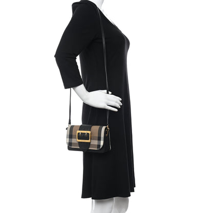 Burberry House Check Bridle Calfskin Small Madison Buckle Bag Black 2 of 13