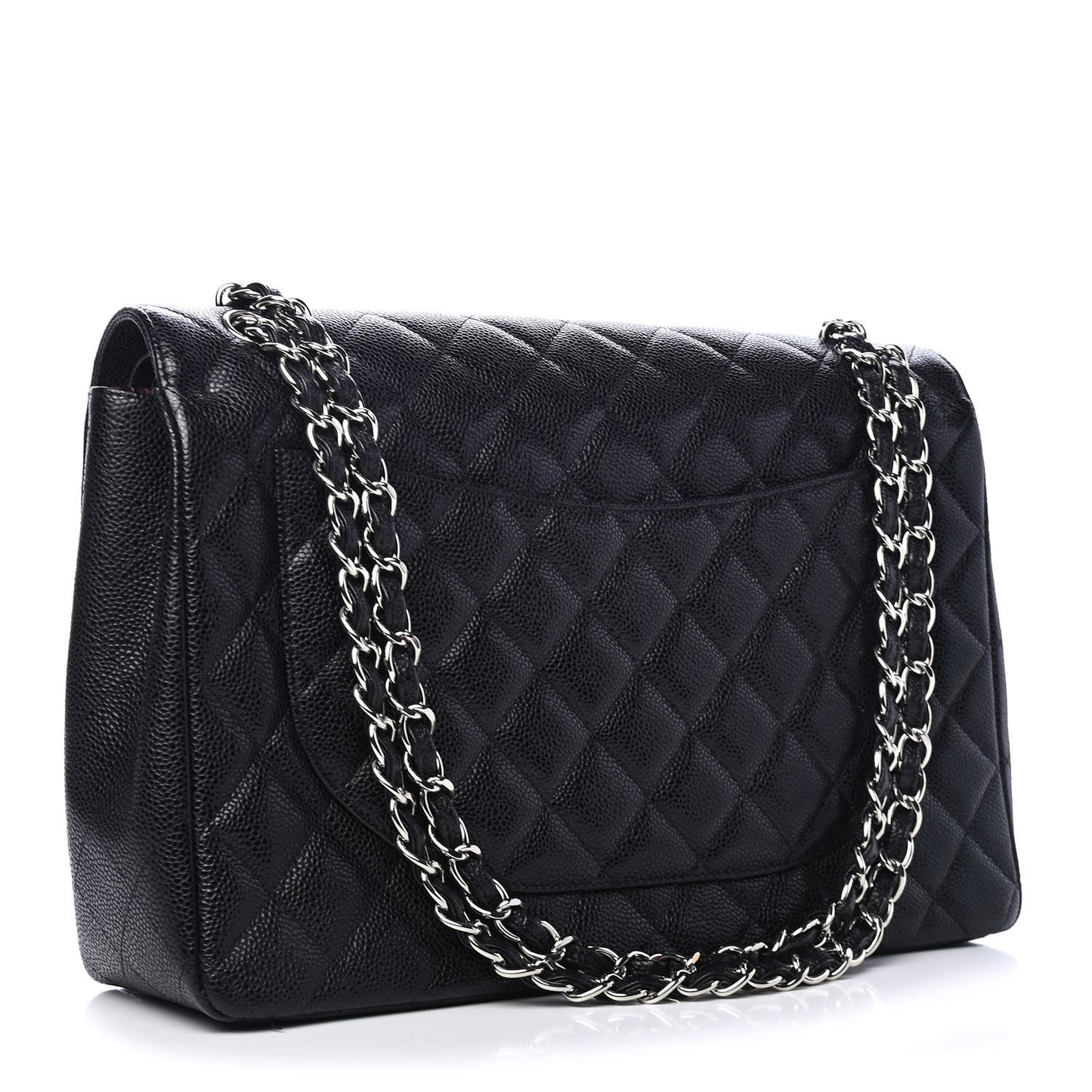 Caviar Quilted Maxi Double Flap Black