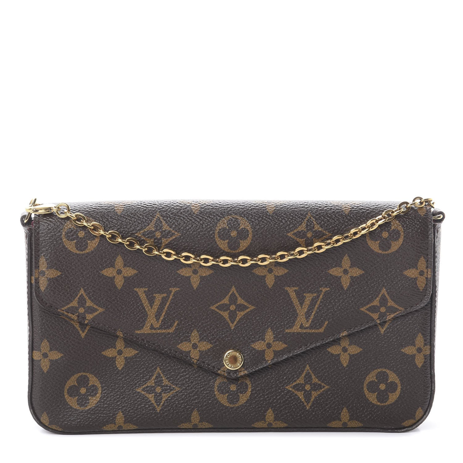 Louis Vuitton Monogram Pochette Felicie Chain Wallet Fuchsia 1 of 7