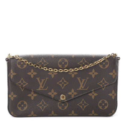 Louis Vuitton Monogram Pochette Felicie Chain Wallet Fuchsia 1 of 7