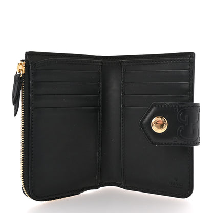 Gucci Piuma Calfskin Jumbo GG Embossed Medium Wallet Black 5 of 7