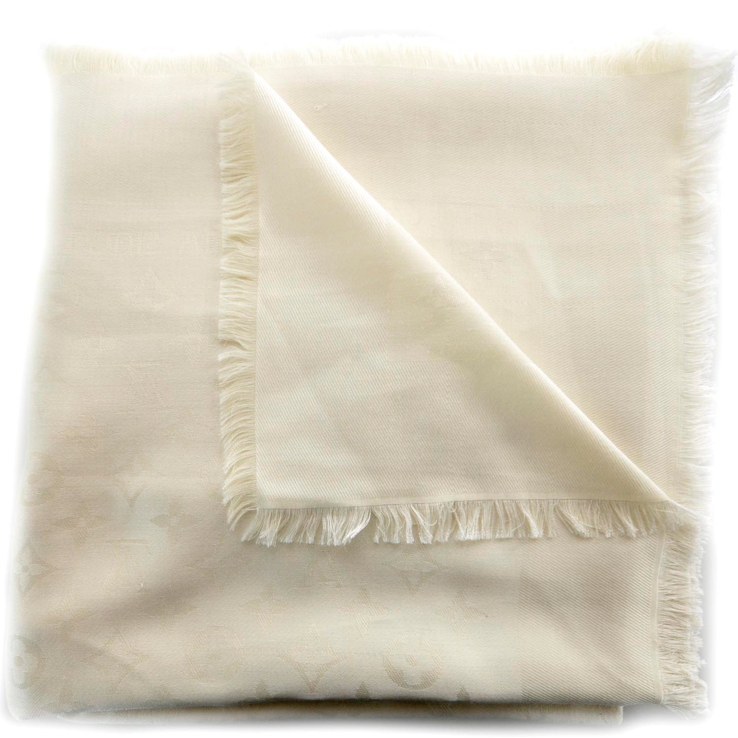 Silk Wool Monogram Shawl