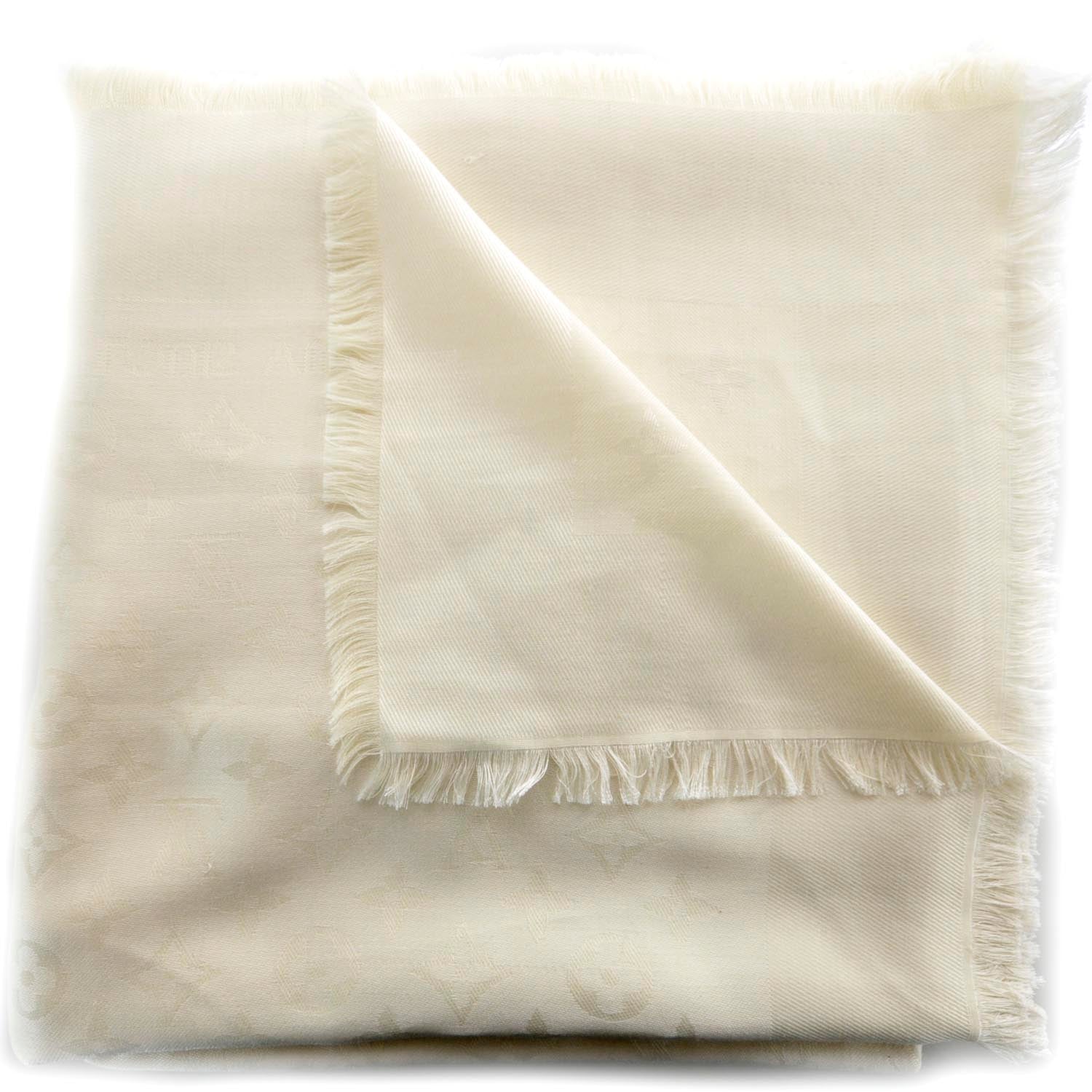Louis Vuitton Silk Wool Monogram Shawl 3 of 4