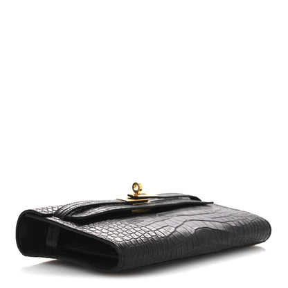 Hermes Matte Alligator Kelly Wallet To Go Black 4 of 12