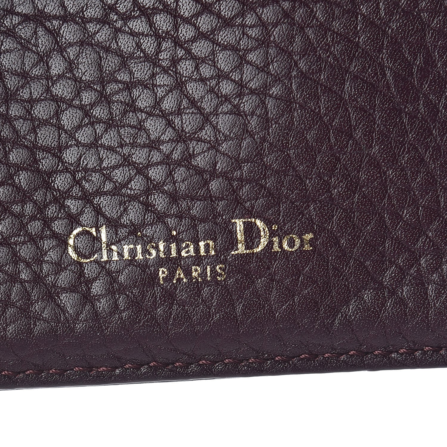 Christian Dior Grained Calfskin Cannage Diorama Card Holder Burgundy 7 of 8