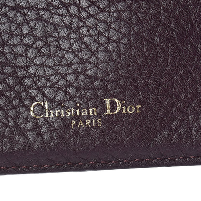 Christian Dior Grained Calfskin Cannage Diorama Card Holder Burgundy 7 of 8