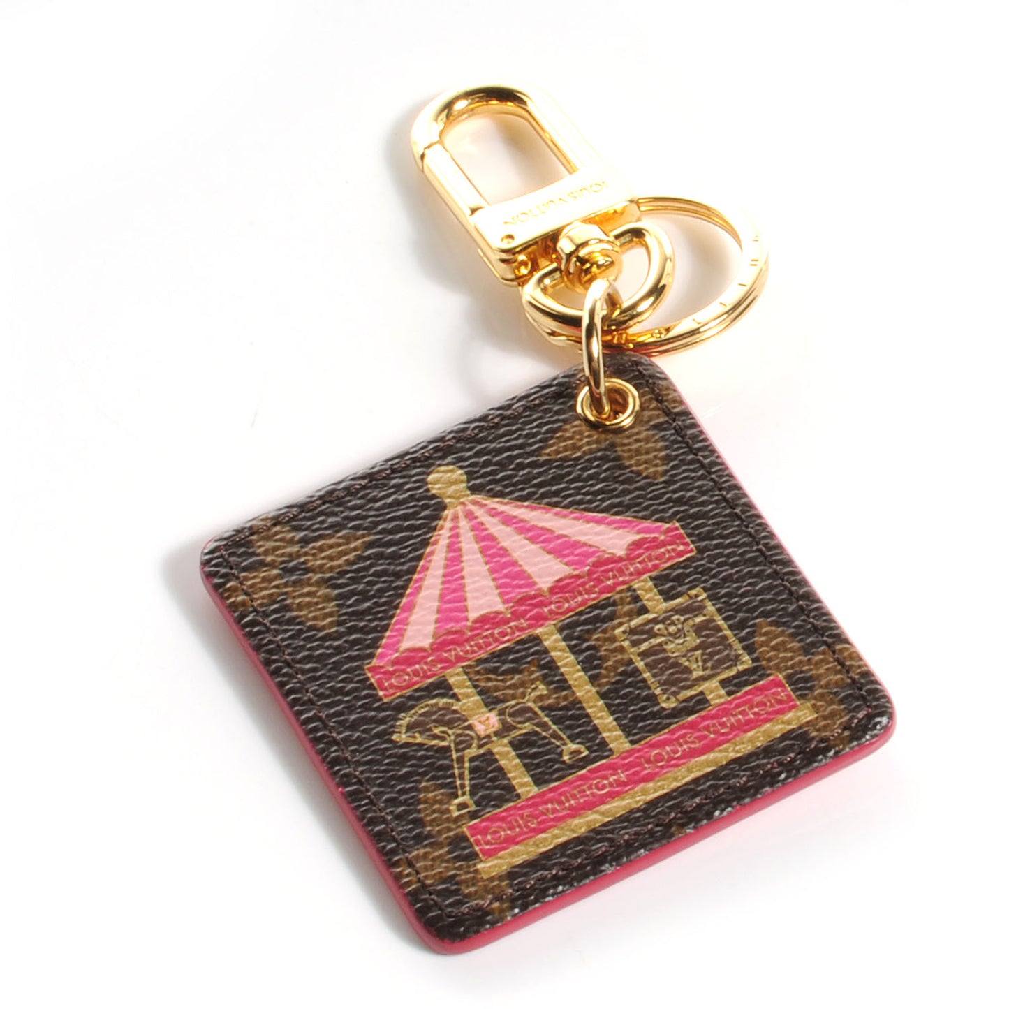 Monogram Illustre Carousel Bag Charm Key Ring Pink