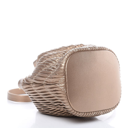 Chanel Metallic Lambskin Coco Pleats Small Drawstring Bag Gold 4 of 10