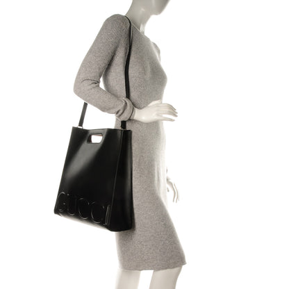 Gucci Calfskin Embossed Medium XL Tote Black 2 of 7