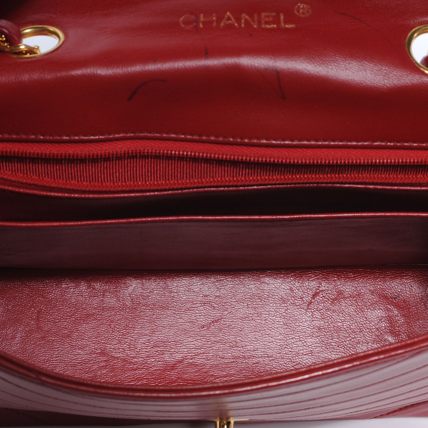 Chanel Lambskin Ribbon Stitched Flap Red 7 of 8