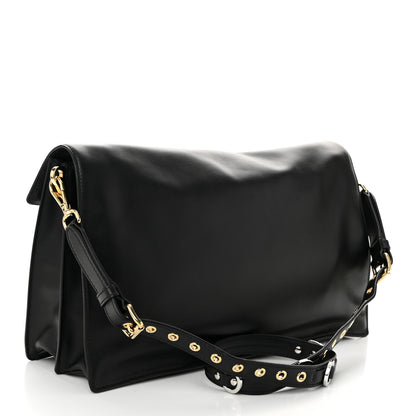 Prada Calfskin Large Soft Sound Shoulder Bag Black 4 of 11