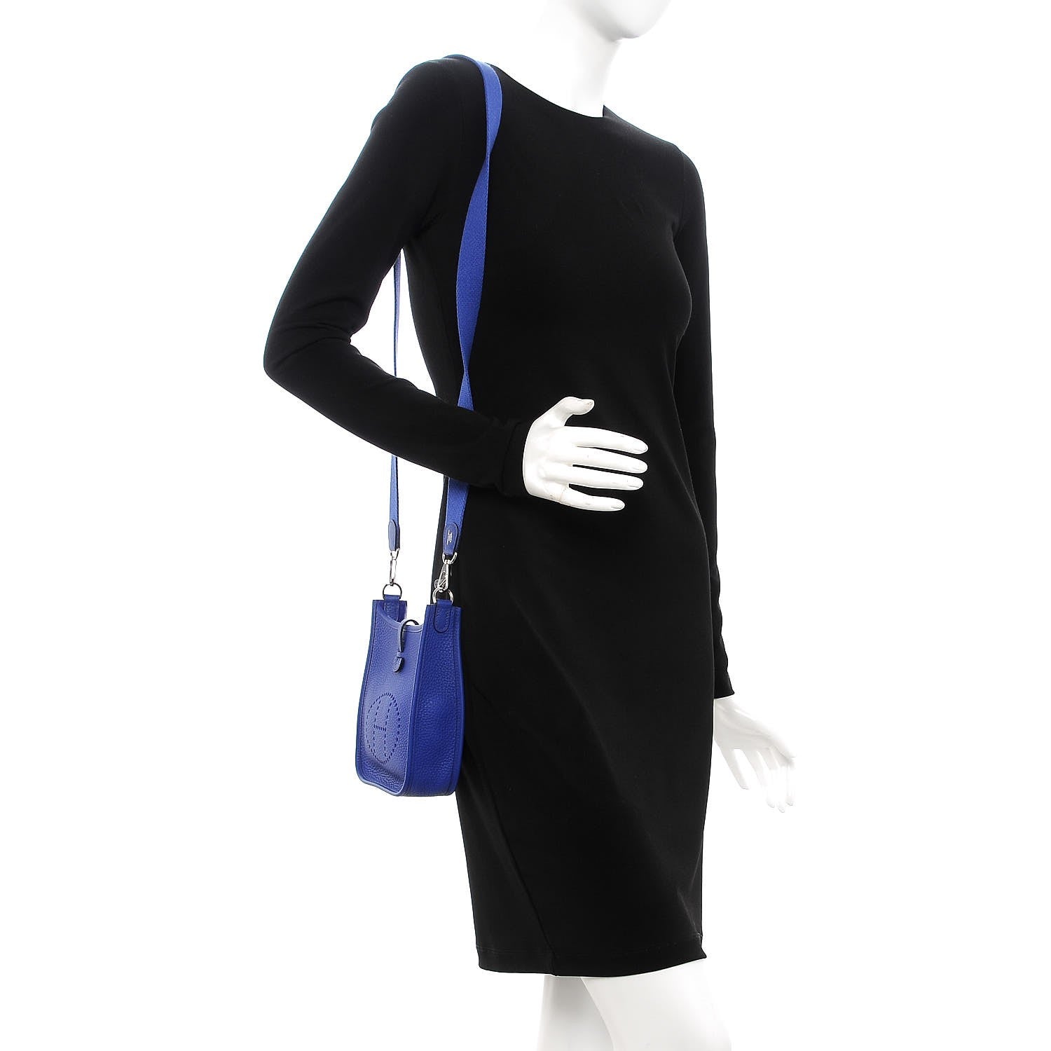 Hermes Taurillon Clemence Evelyne TPM Bleu Electrique 3 of 15