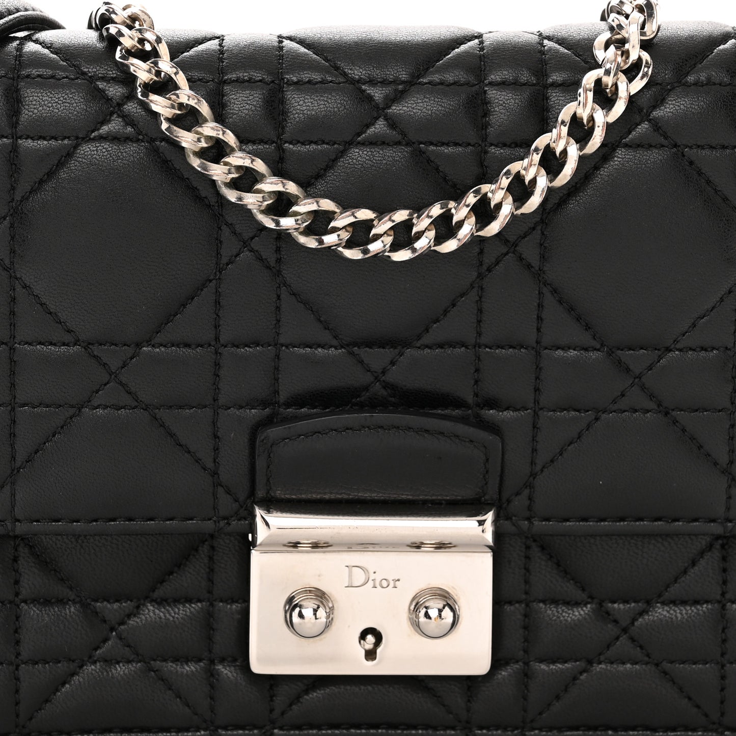 Lambskin Cannage Mini Miss Dior Flap Black