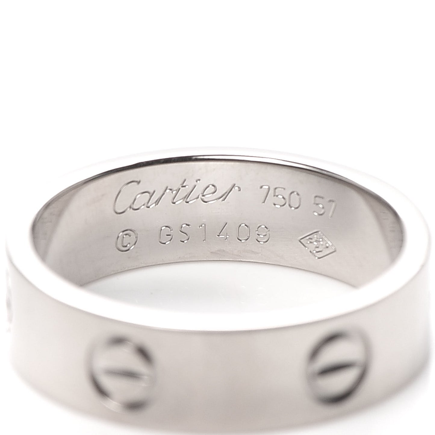 18K White Gold 5.5mm LOVE Ring 57 8