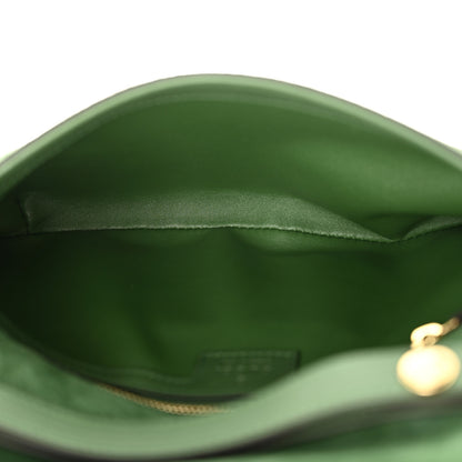 Gucci Suede Talco Roxy Calfskin Blondie Chain Shoulder Flap Bag Cash Green 5 of 10