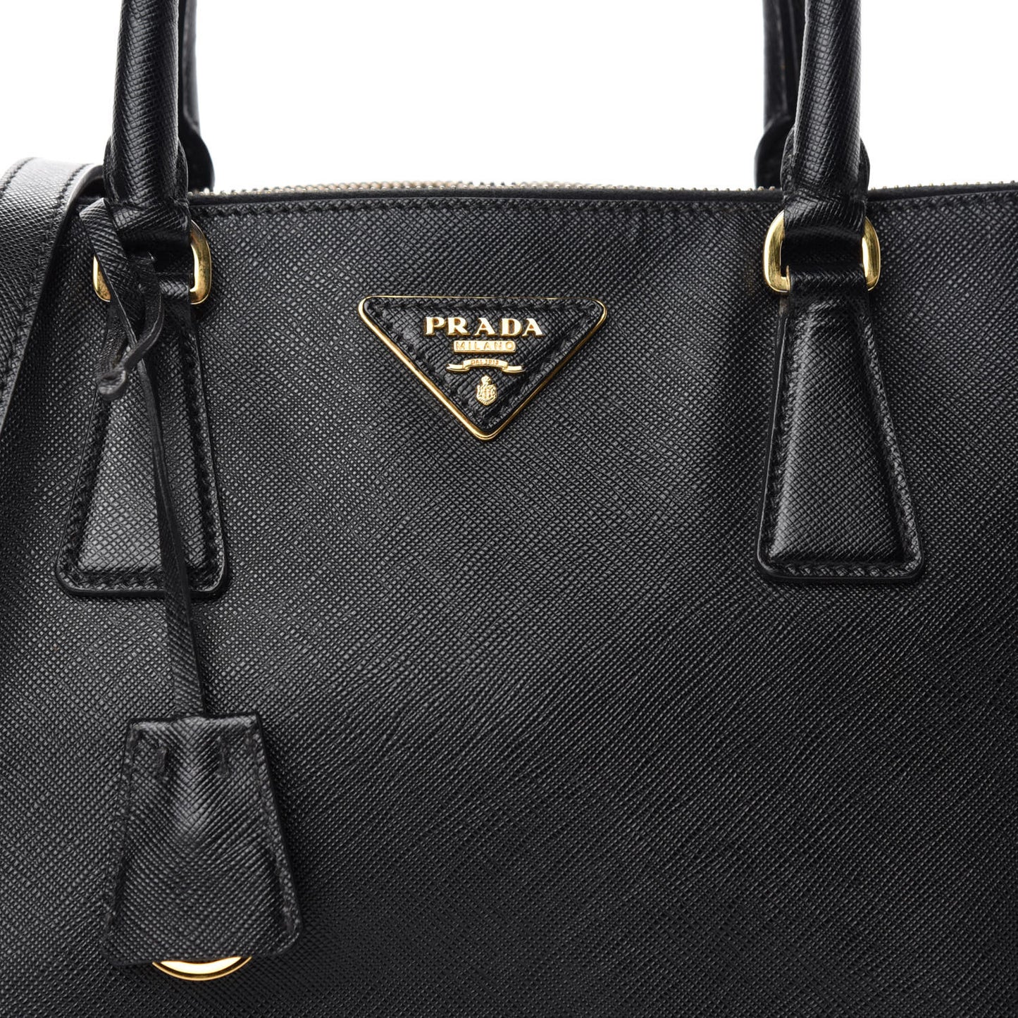 Saffiano Small Galleria Double Zip Tote Black
