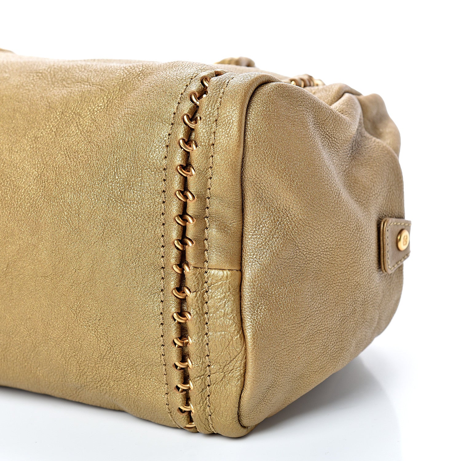 Chanel Metallic Goatskin Medium Luxe Ligne Bowler Gold 9 of 9