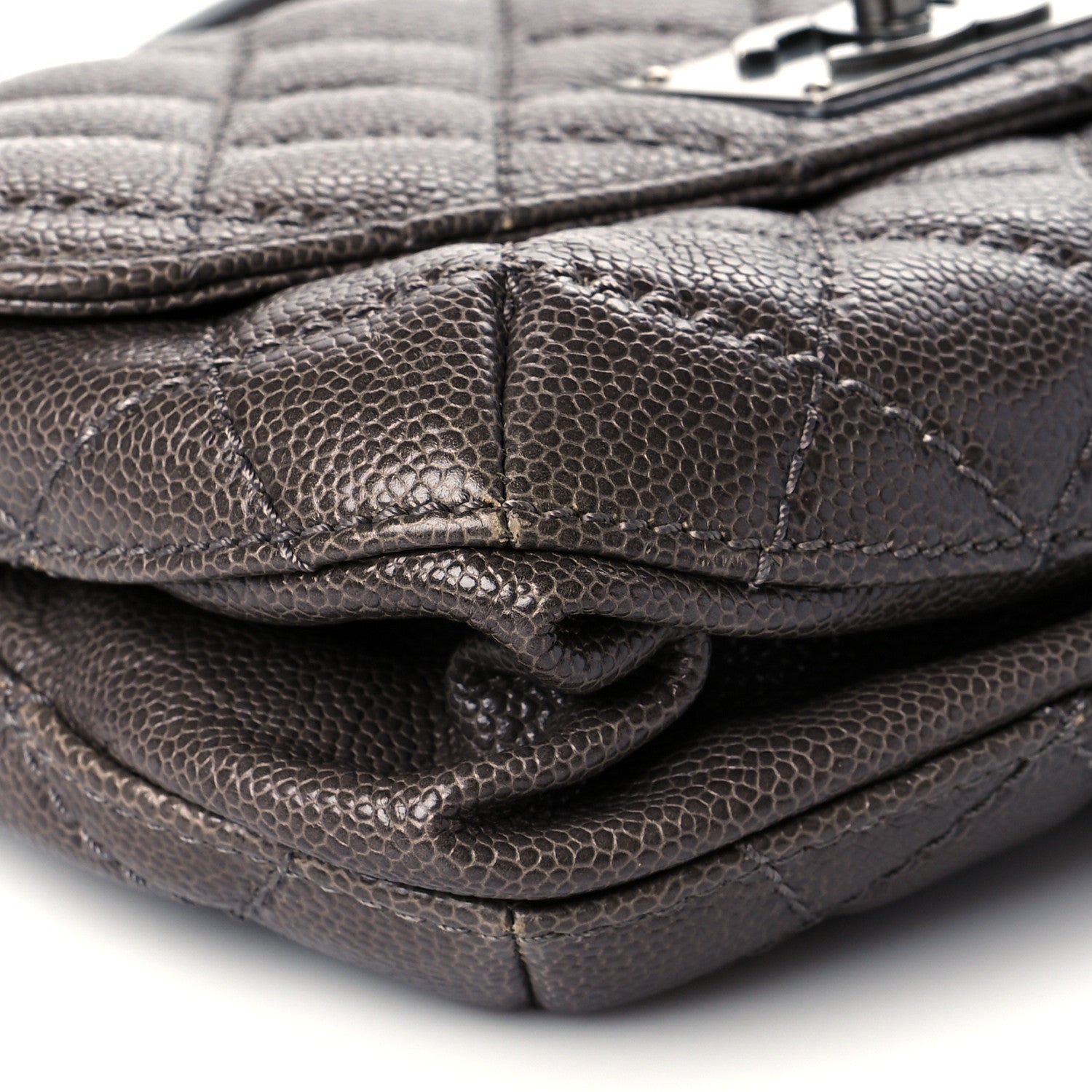 Chanel Glazed Caviar Flap Khaki 9 of 11
