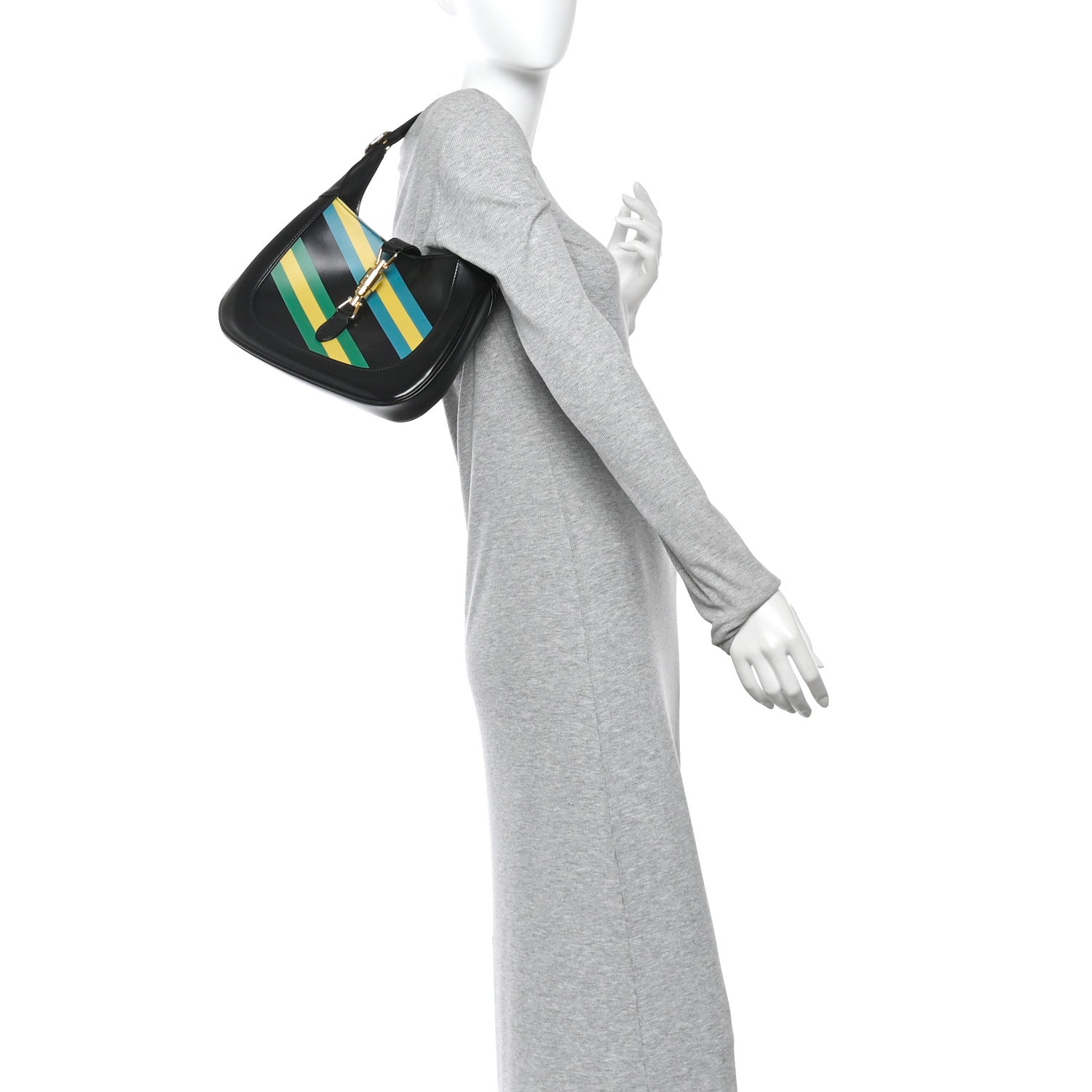 Gucci Boarded Dyana Lux Calfskin Centum Small Jackie 1961 Hobo Black Multicolor 2 of 11