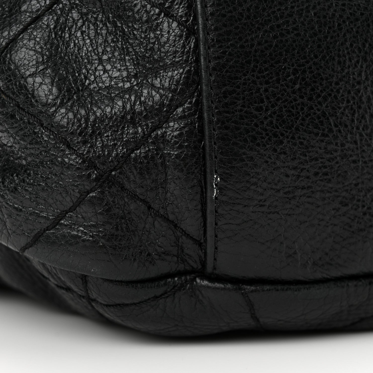 Chanel Glazed Calfskin Stitched XL On The Road Flap Black 13 of 15