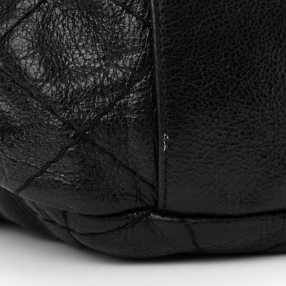 Chanel Glazed Calfskin Stitched XL On The Road Flap Black 13 of 15