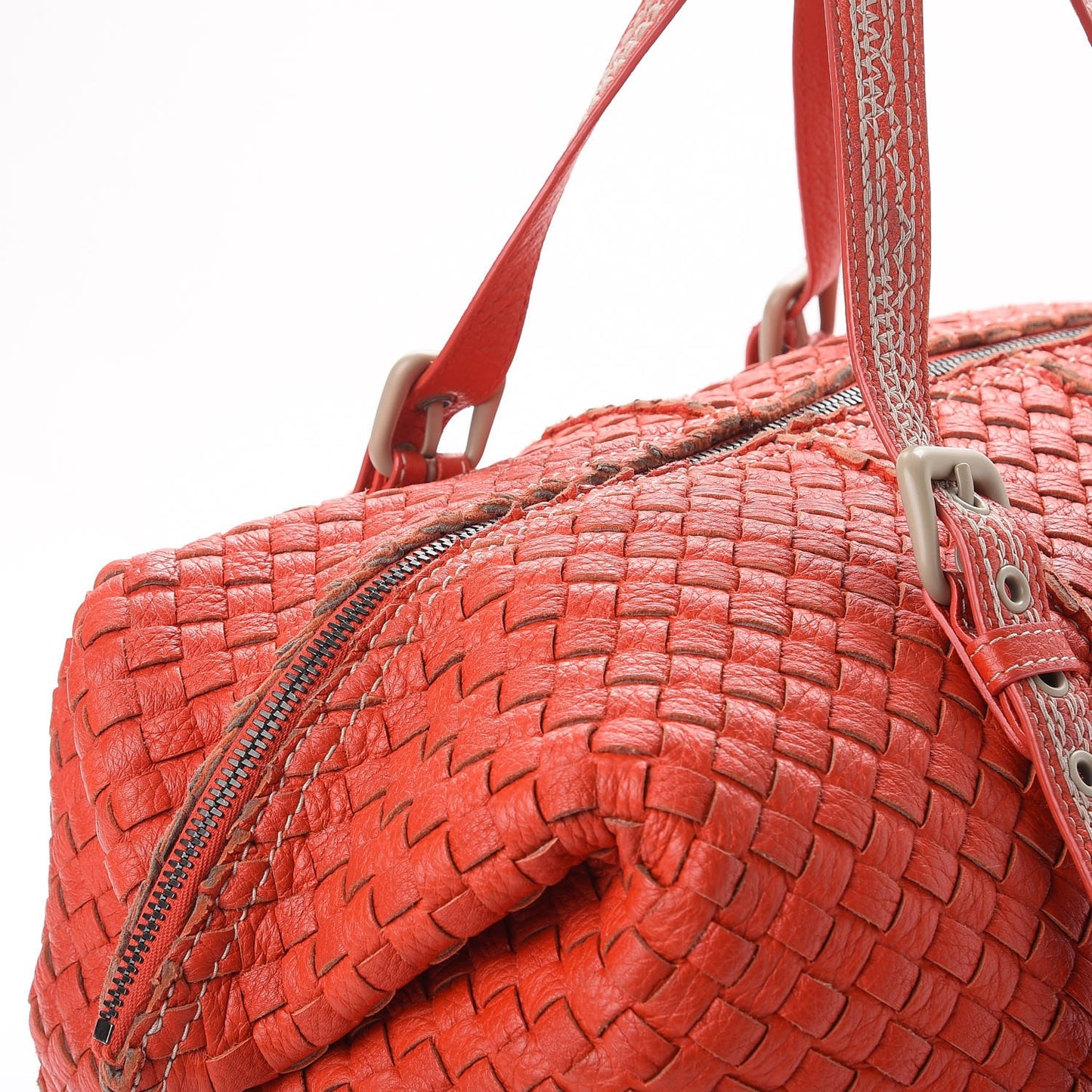Cervo Intrecciato Satchel Orange