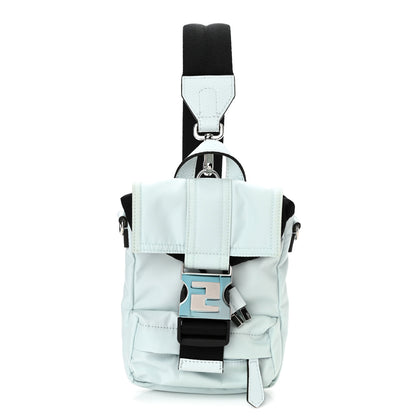 Fendi Econyl Nylon Santander Cuoio Roma Mini Fendiness Backpack Baleari Palladium Cyber Blue 1 of 9