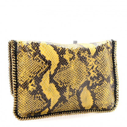 Stella McCartney Python Embossed Falabella Fold Over Clutch Yellow 2 of 7