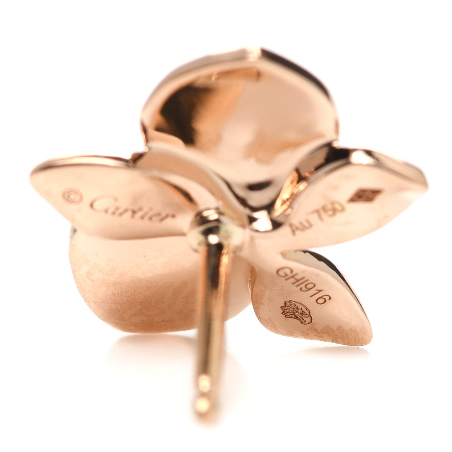 18K Pink Gold Diamond Caresse D'Orchidees Par Cartier Earrings