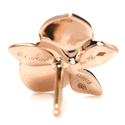 Cartier 18K Pink Gold Diamond Caresse D'Orchidees Par Cartier Earrings 4 of 4