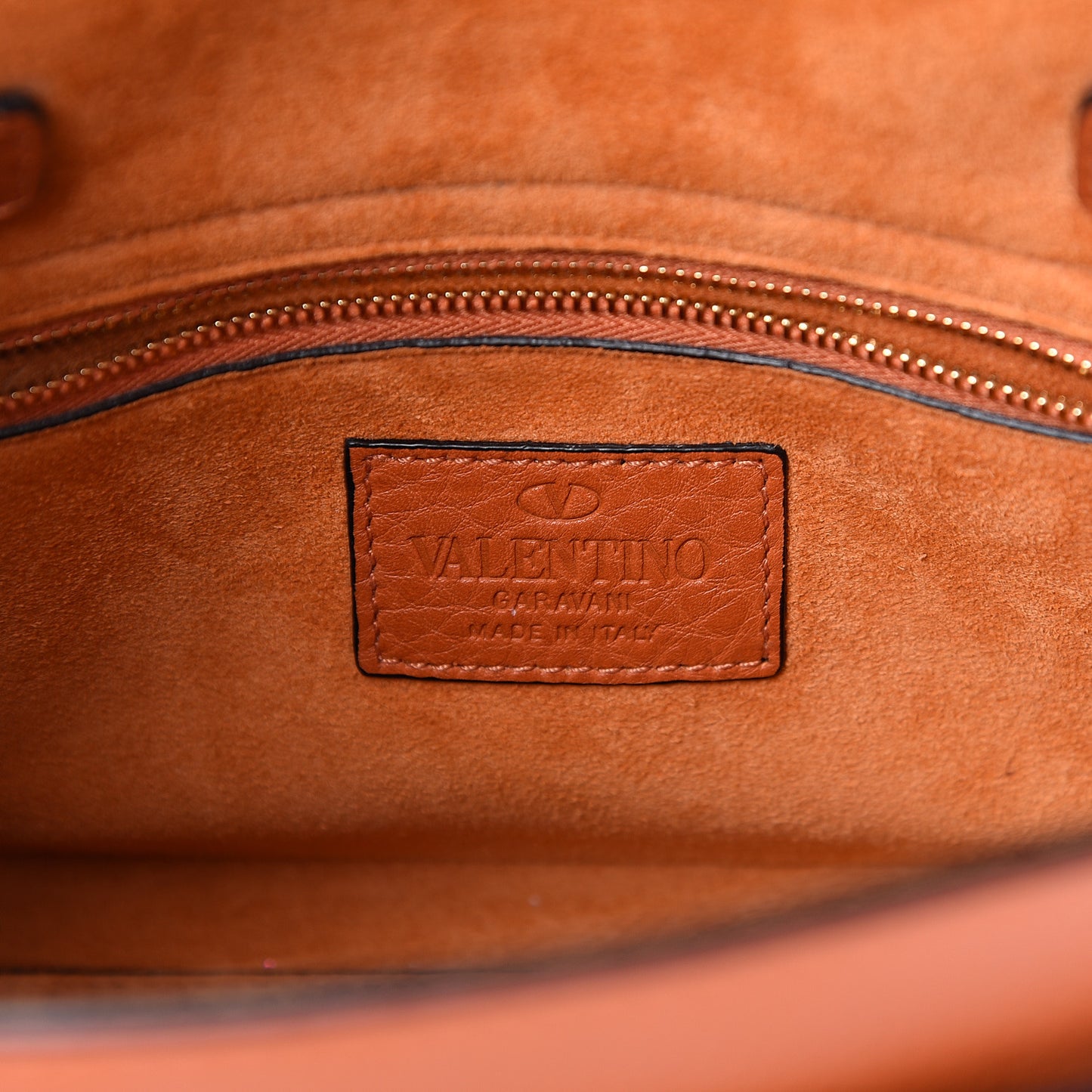 Grainy Calfskin Small My Rockstud Frame Bag Orange