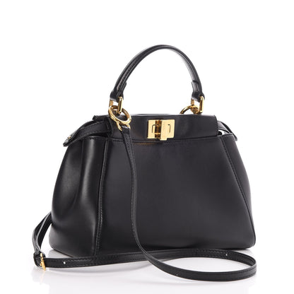 Fendi Nappa Mini Peekaboo Iconic Satchel Black 3 of 9