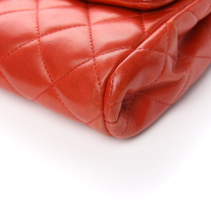 Chanel Lambskin Quilted Clutch With Chain Flap Red 9 of 11