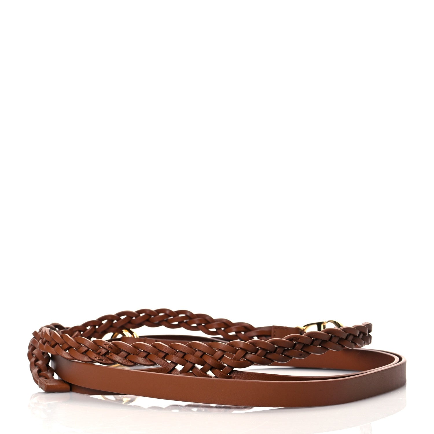 Christian Dior Calfskin Braided Belt 75 Brown 3 of 6