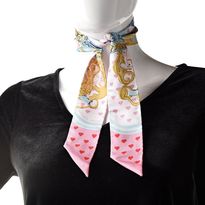Hermes Silk Brides de Gala Love Twilly Rose Pale Bleu Glacier Rose 2 of 5