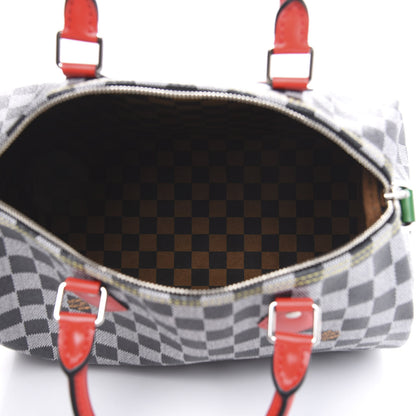 Louis Vuitton Damier Speedy Bandouliere 30 Black White 6 of 9