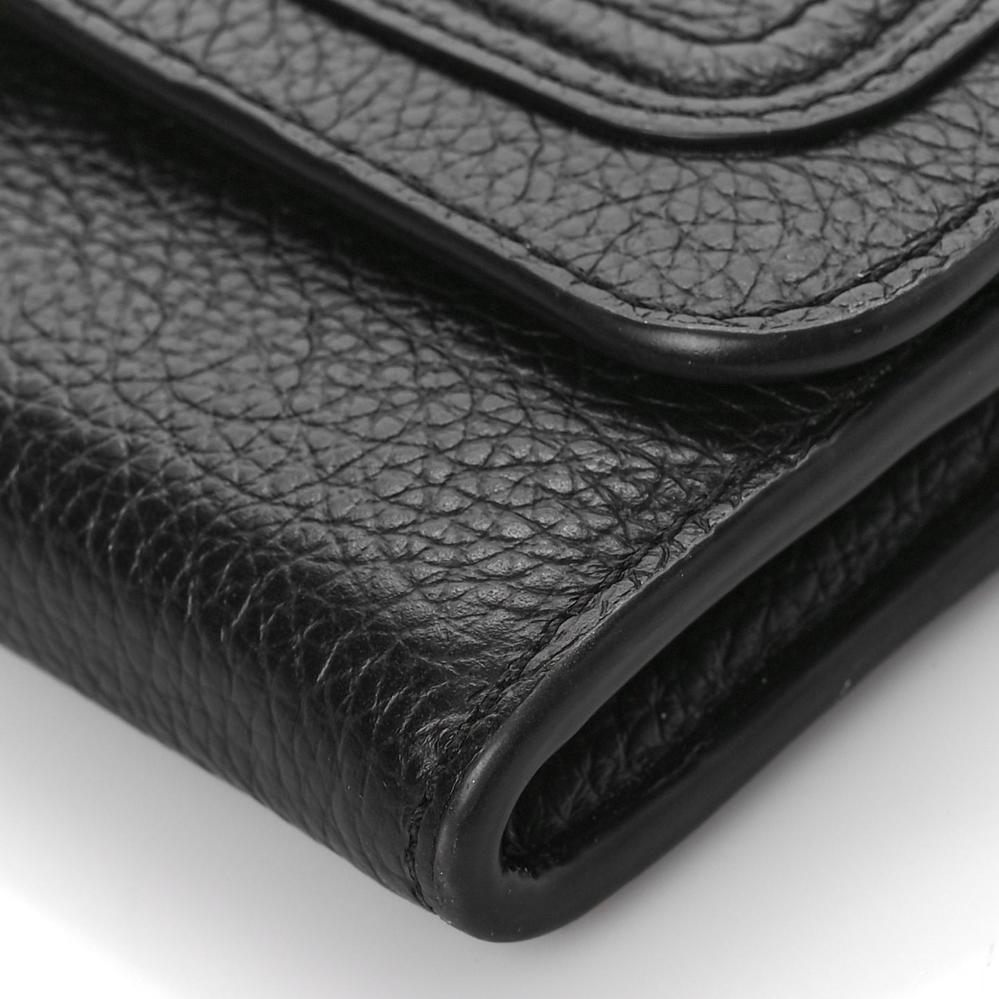Calfskin Marcie Continental Flap Wallet Black