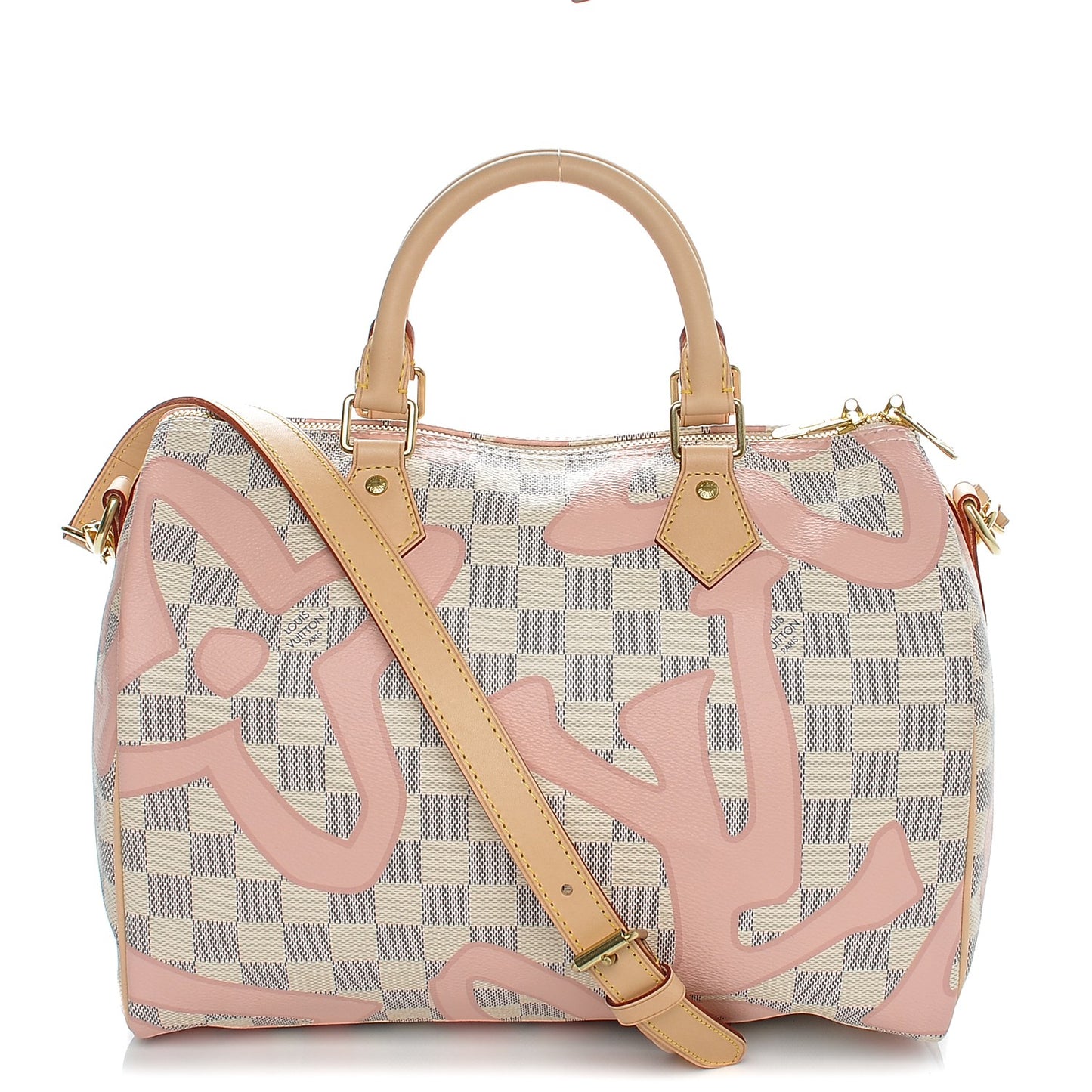 Damier Azur Tahitienne Speedy Bandouliere 30 Rose Ballerine