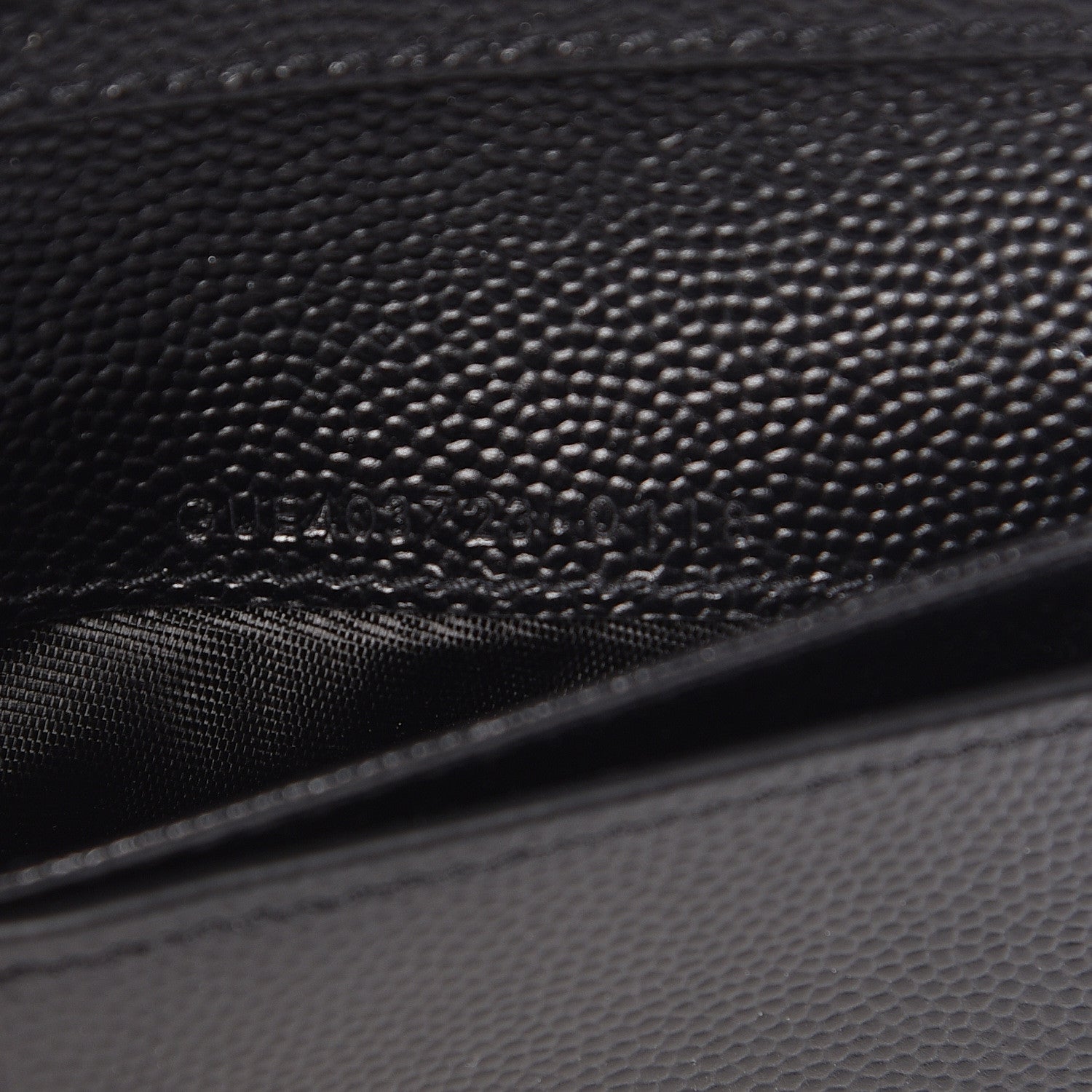 Saint Laurent Grain De Poudre Matelasse Chevron Monogram Compact Zip Around Wallet Black 8 of 11