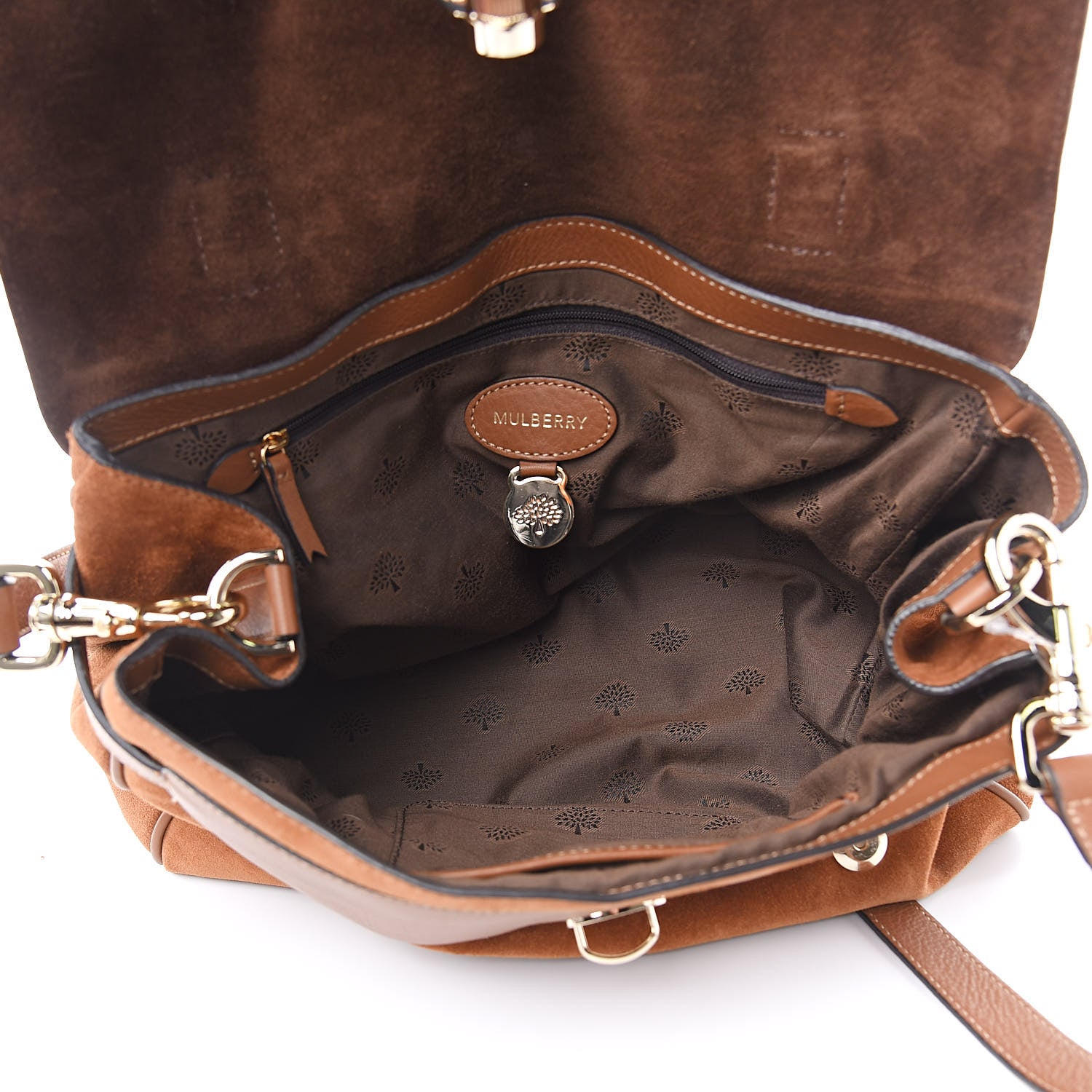 Mulberry Heavy Suede Alexa Tassel Satchel Oak 5 of 9