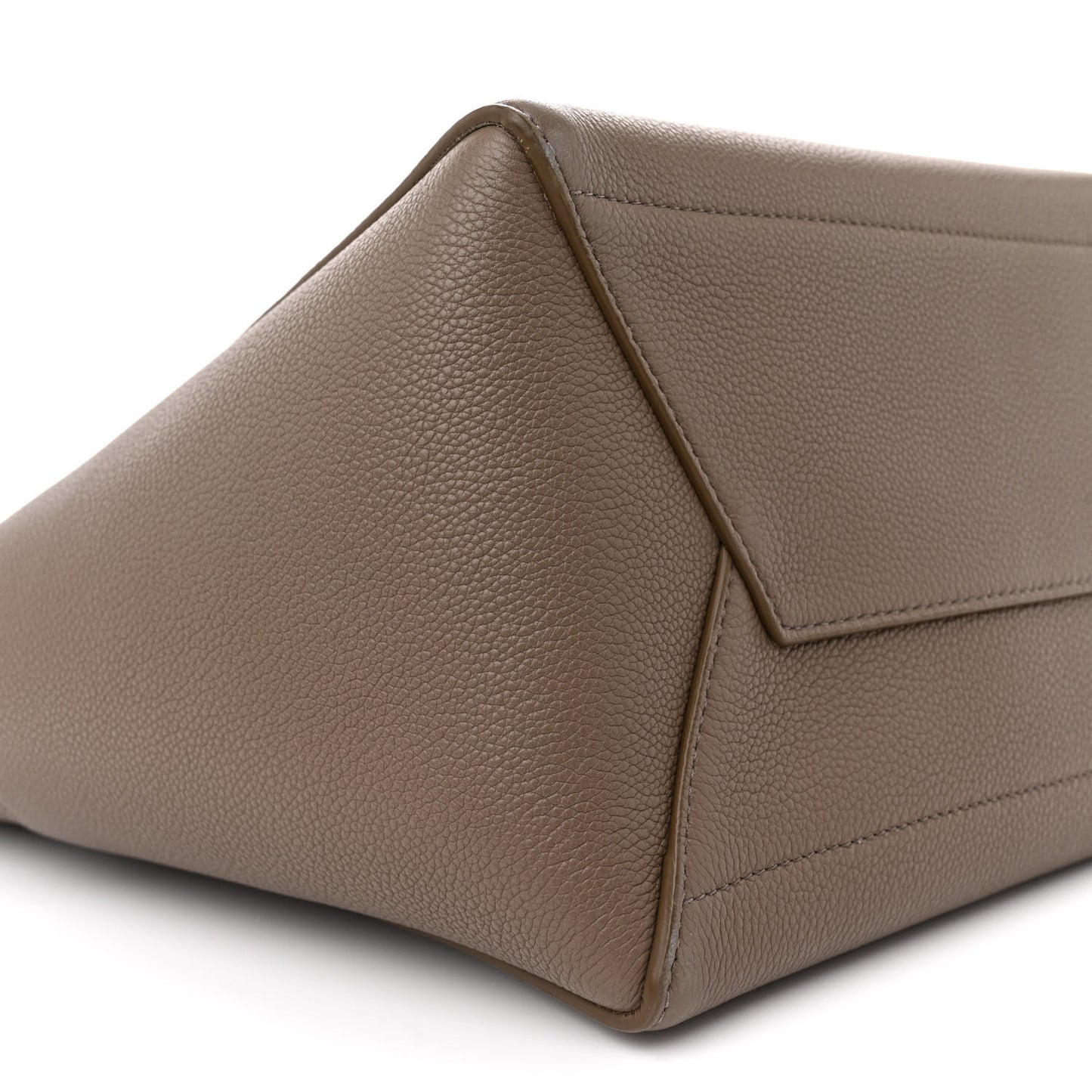 Soft Grained Calfskin Sangle Bucket Bag Taupe