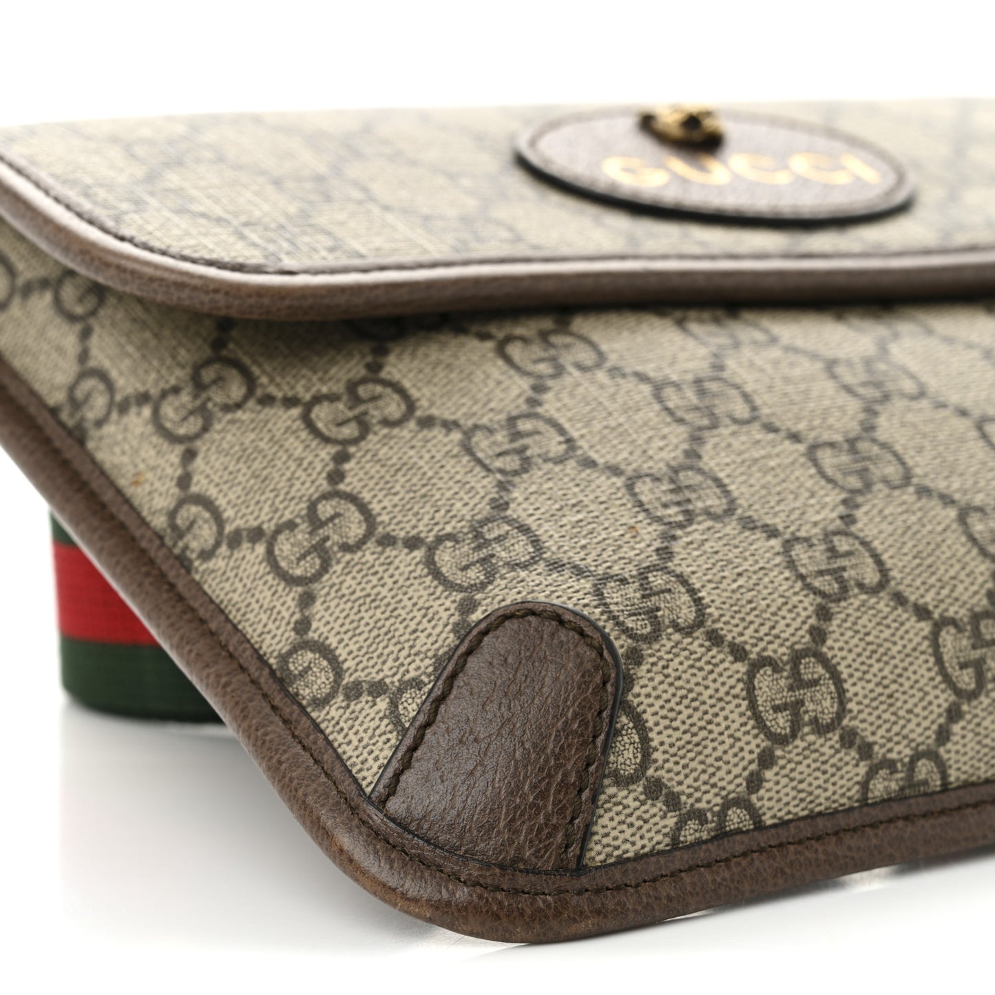 GG Supreme Monogram Neo Vintage Web Belt Bag Brown