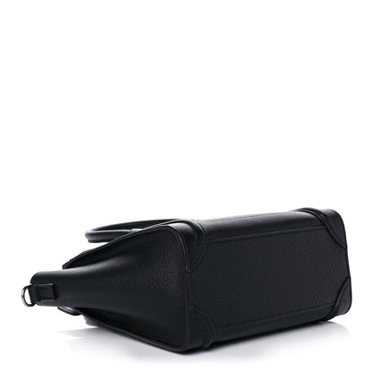 Celine Drummed Calfskin Nano Luggage Black 4 of 9