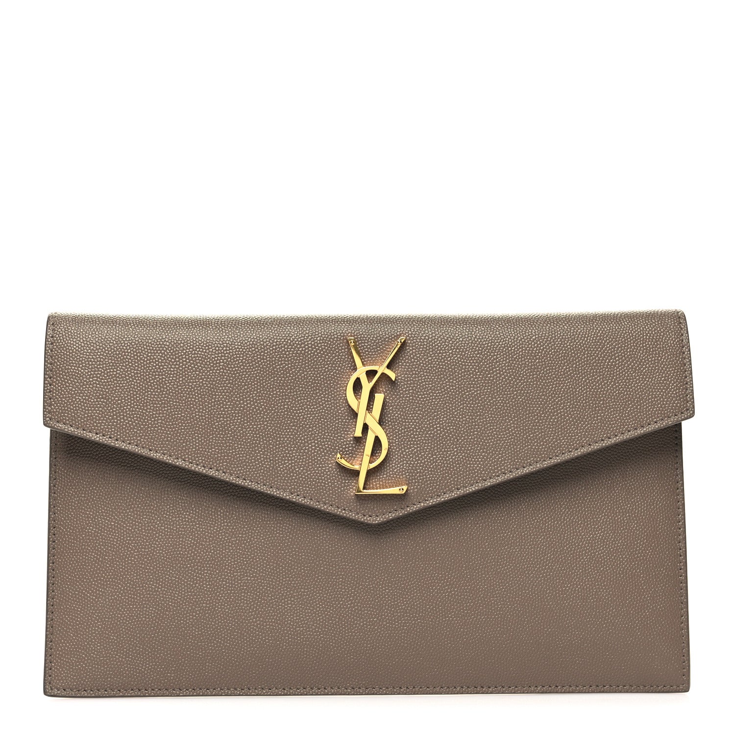 Saint Laurent Grain De Poudre Uptown Pouch Dark Beige 1 of 10