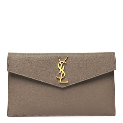 Saint Laurent Grain De Poudre Uptown Pouch Dark Beige 1 of 10