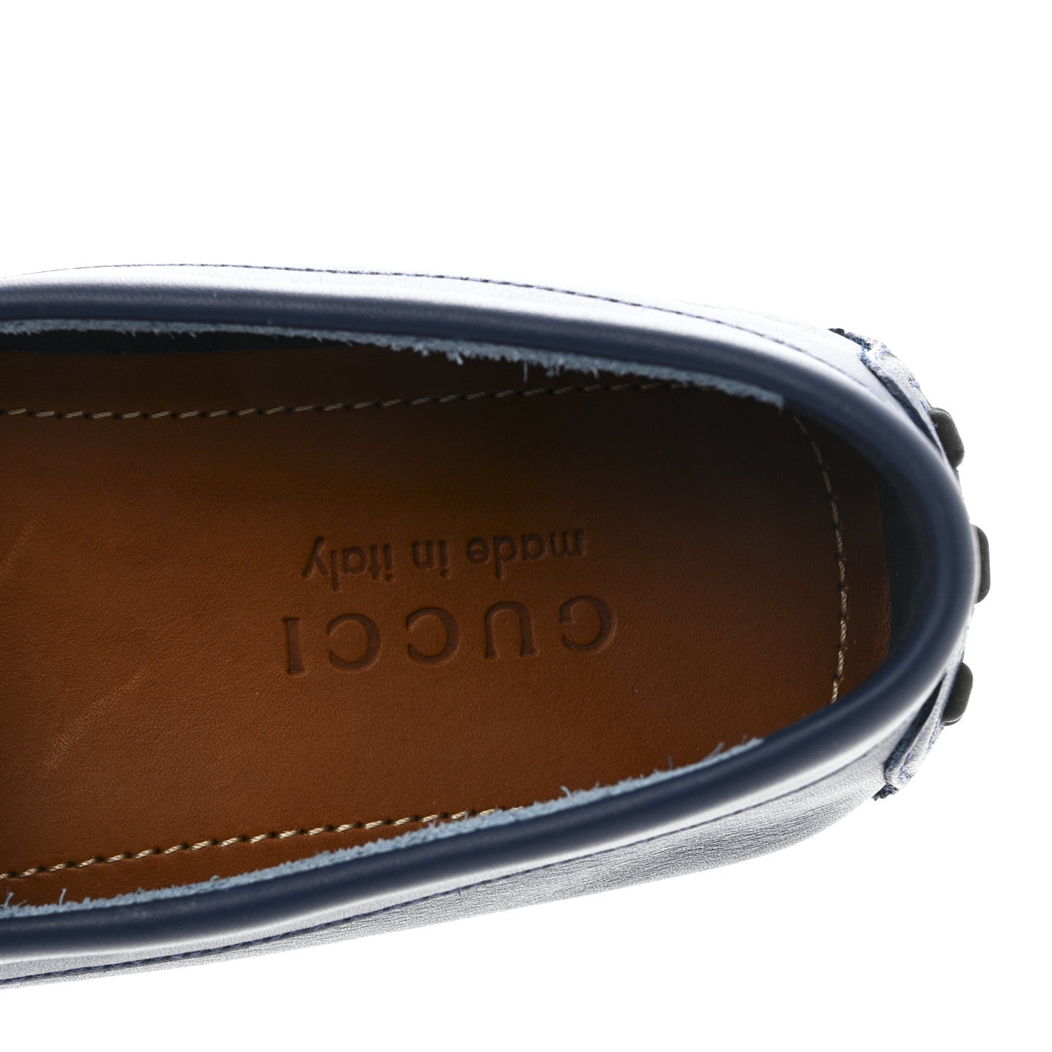 Gucci Soft Clove Calfskin Mens Interlocking G Driver Loafers 8 Royale 8 of 12